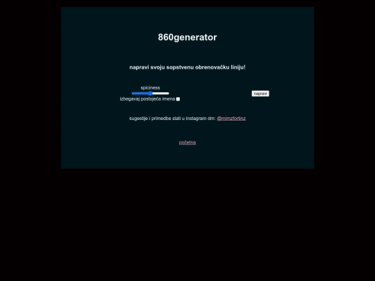 860generator screenshot