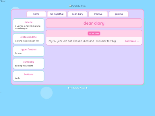 diary screenshot