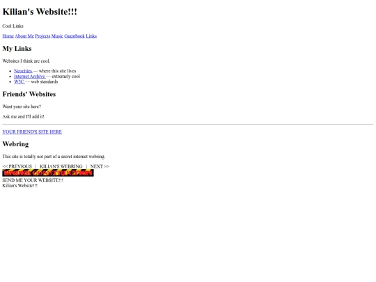links screenshot