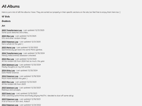 albums screenshot