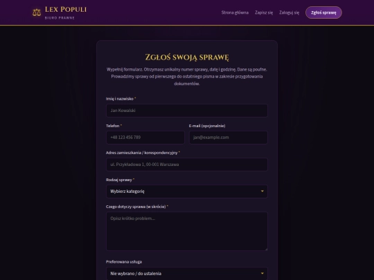 formularz screenshot