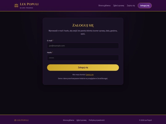 login screenshot