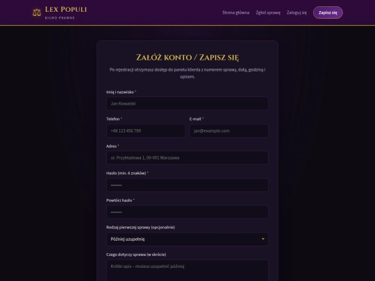 rejestracja screenshot