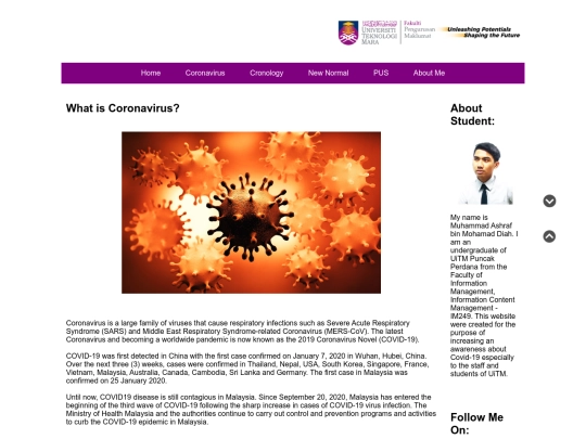 Corporate Website/coronavirus screenshot