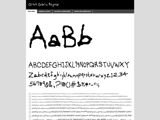 WebFonts/glitchgoblin-2o87v-demo screenshot