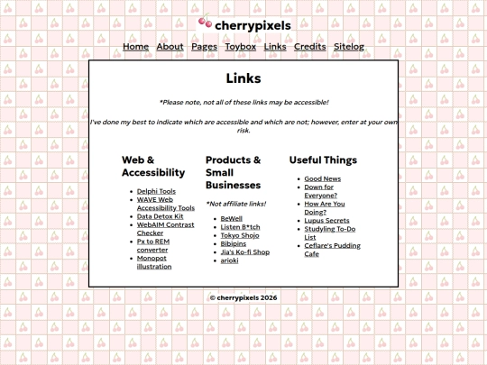 links screenshot