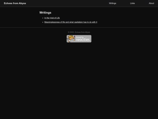 writings screenshot