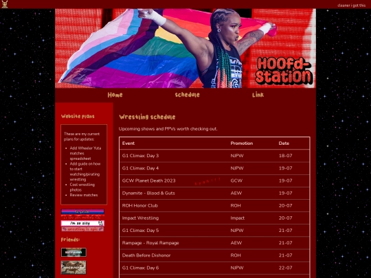 schedule screenshot