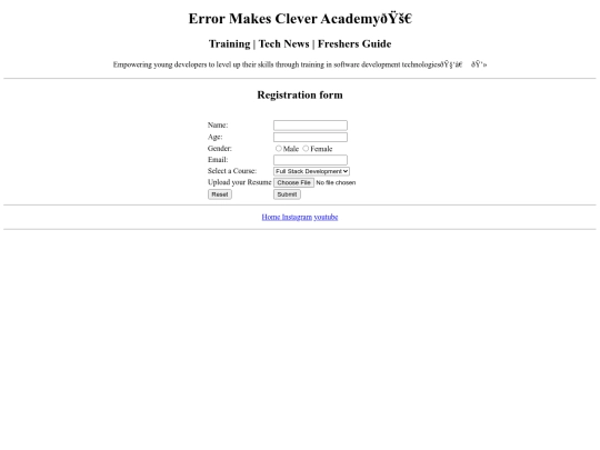 Course/register screenshot