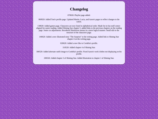 changelog screenshot