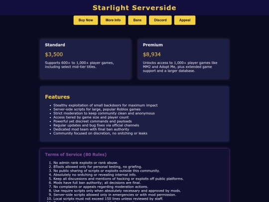 StarlightServerSide screenshot