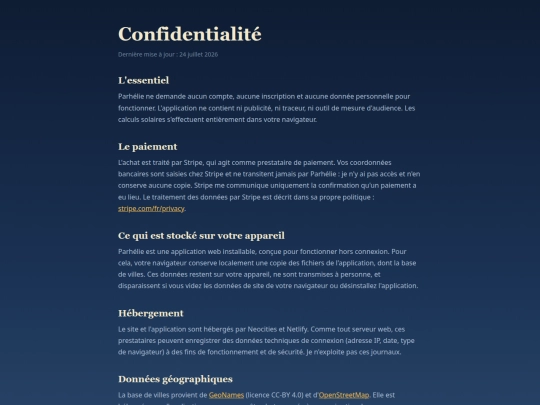 confidentialite screenshot