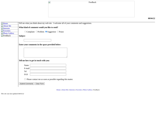 feedback screenshot