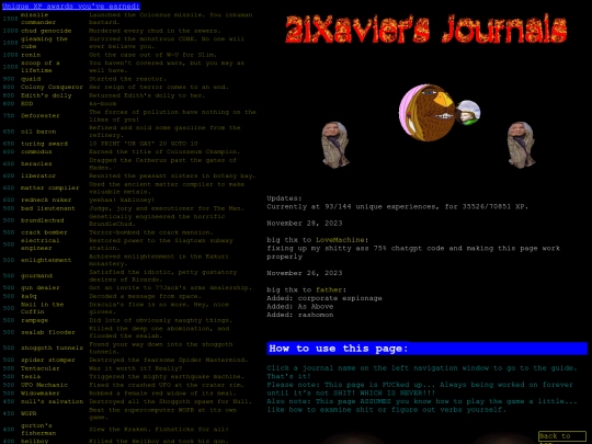 spoilers/journals screenshot