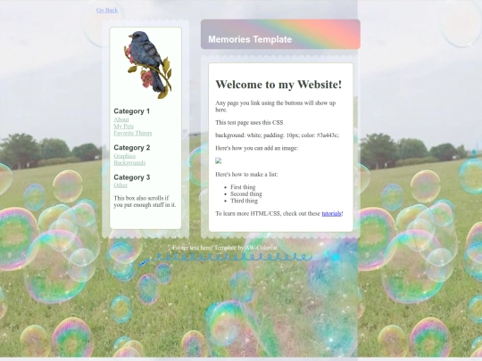 basics/templates/memories screenshot