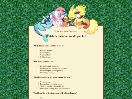 pokemon/eveequiz screenshot