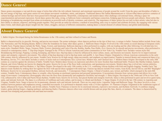 genres screenshot