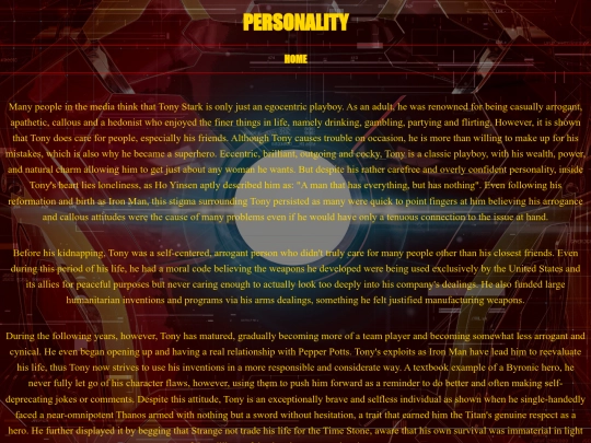 pages/Personality screenshot
