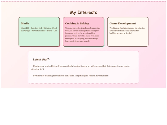 interests screenshot