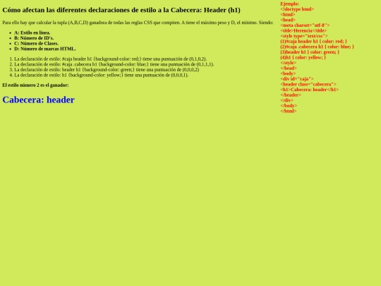 Puntuaciones de prioridad CSS3 screenshot