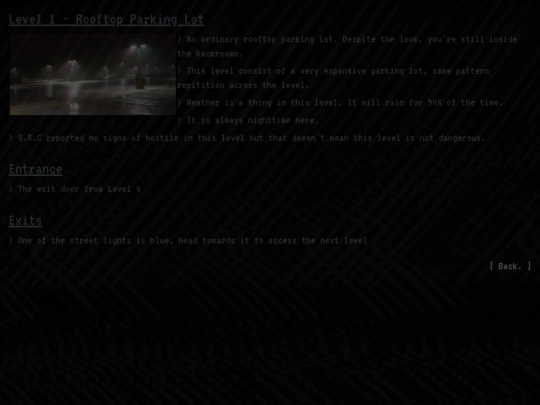 Others/Worlds/BackroomPages/LEVELS/Level1 screenshot