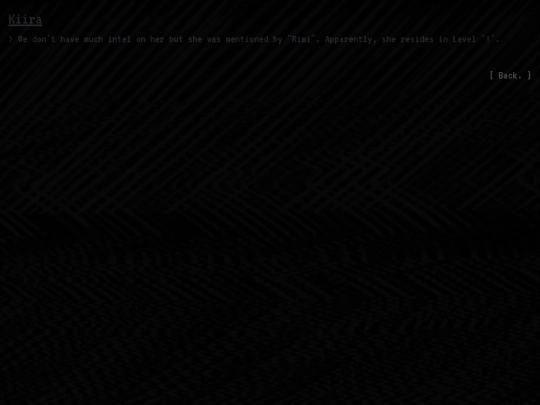 Others/Worlds/BackroomPages/RESIDENT/Kiira screenshot