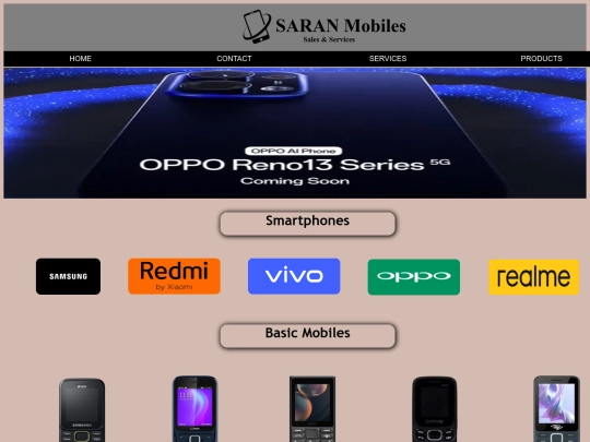 Mobile shop web page/Mobile shop screenshot