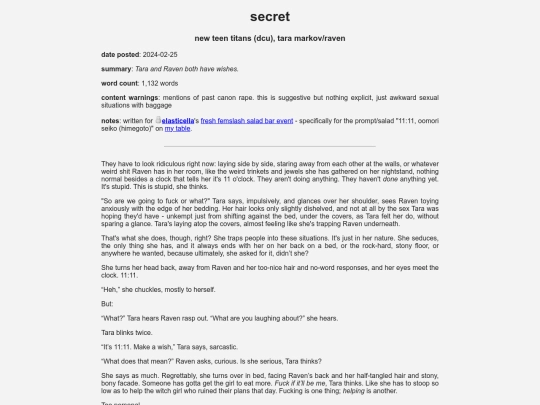 fanfic/dcu/secret screenshot