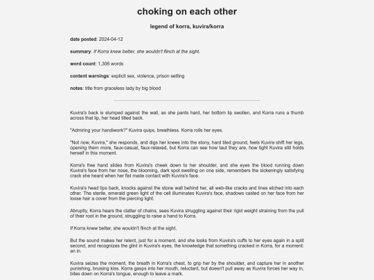 fanfic/korra/chokingoneachother screenshot