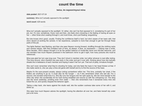 fanfic/twice/countthetime screenshot