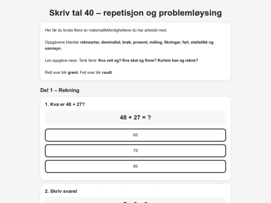 Skriv_tal40_repetisjon_og_problemløysing screenshot
