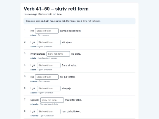 Verb41-50_rett_form_i_setning screenshot