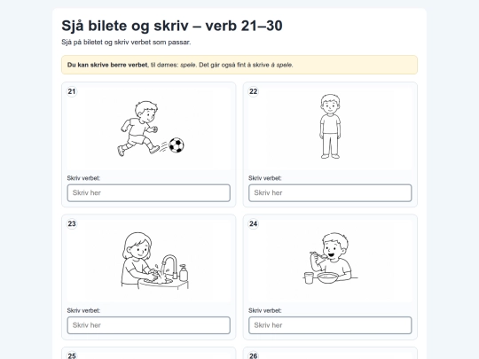 Verb_sjaa_bilete_skriv21-30 screenshot