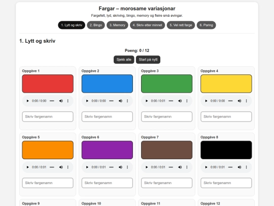 fargar_morosame_variasjonar_memory_plus screenshot