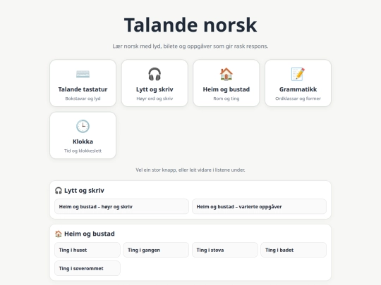 talande-norsk-startside screenshot