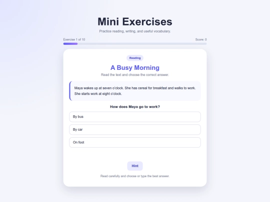 SITE/Exercises screenshot