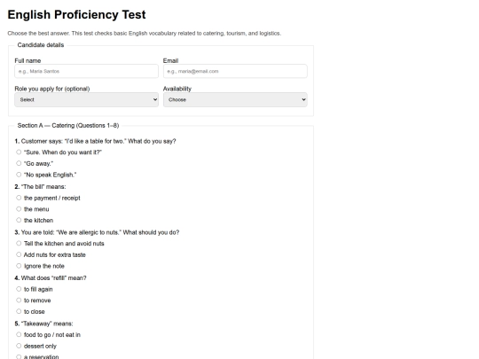 apps/English Proficiency Test, Automatic screenshot