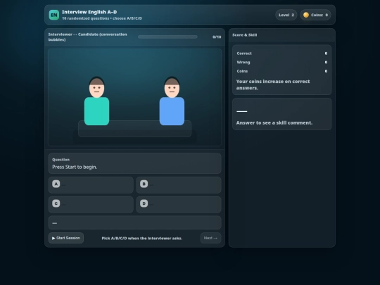 apps/Interview English A–D  screenshot