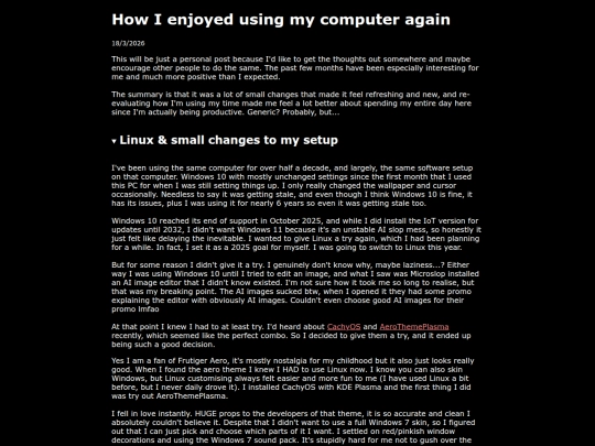 blog/how-i-enjoyed-using-my-computer-again screenshot