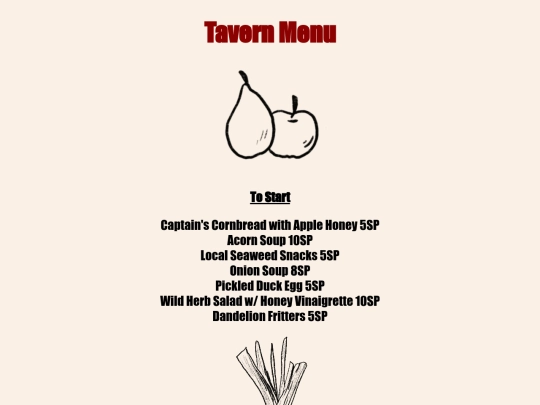 menu screenshot