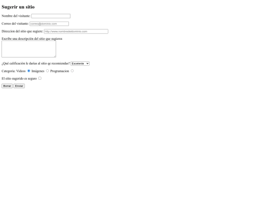 paginas/sugerencias screenshot