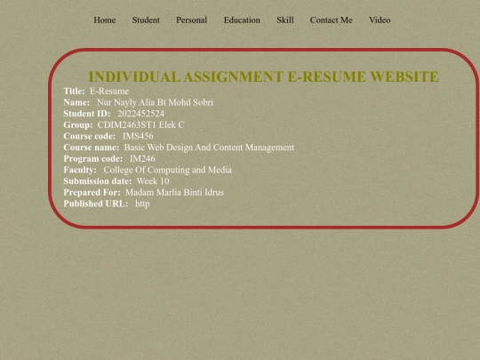 Student screenshot