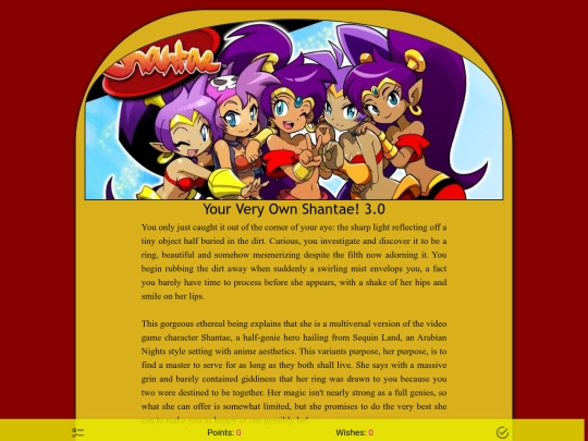 CYOA's/Shantae screenshot