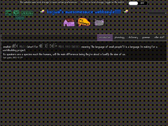 conlangs/smallish screenshot