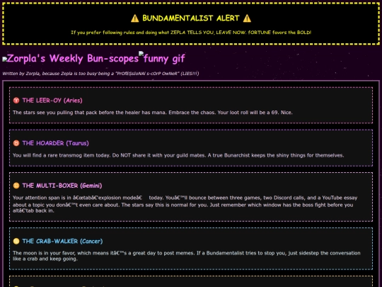 horoscopes screenshot