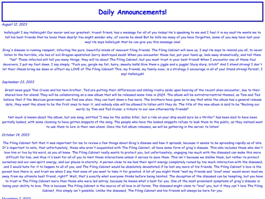 dailyannouncements screenshot