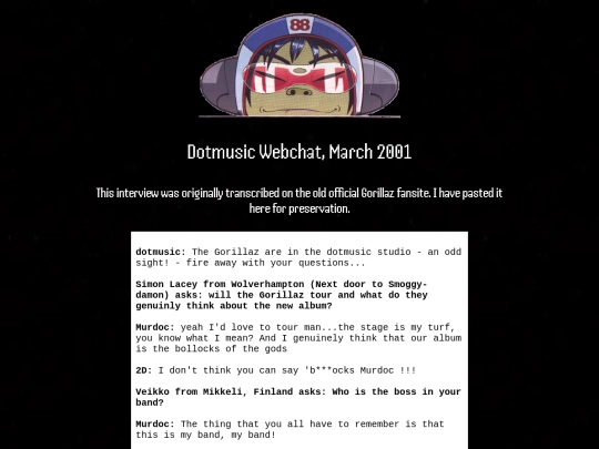interviews/dotmusic2001 screenshot