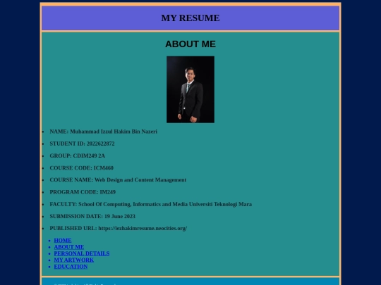aboutme screenshot