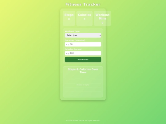 Fitness Tracker app screenshot