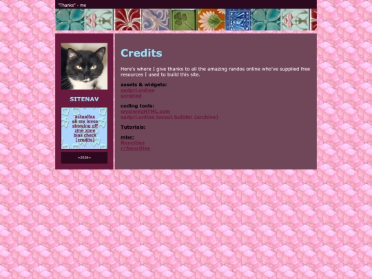 sitecredits screenshot